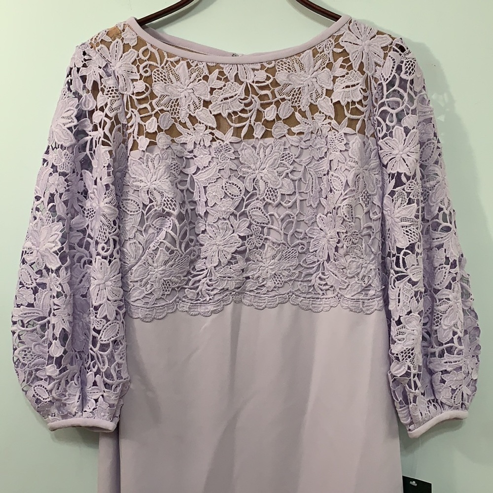 Lauren Ralph Lauren NWT Fresh Orchid & Wheat LaceBalloon-Sleeve Sheath Dress 8P - Picture 5 of 16